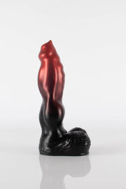 A product photo of a dog dildo taken from the side.