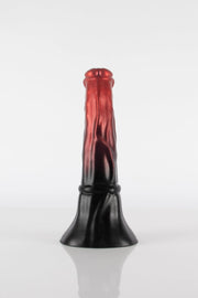 A product photo of a horse dildo taken from the back.