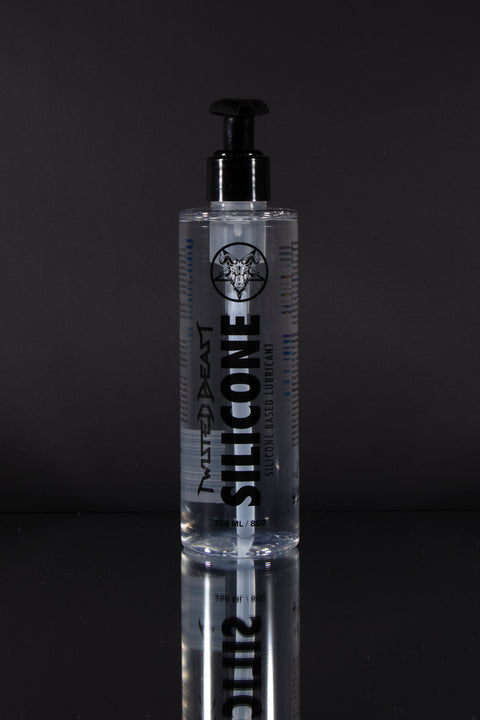 A product photo of a 250ml bottle of Twisted Beast silicone lube.