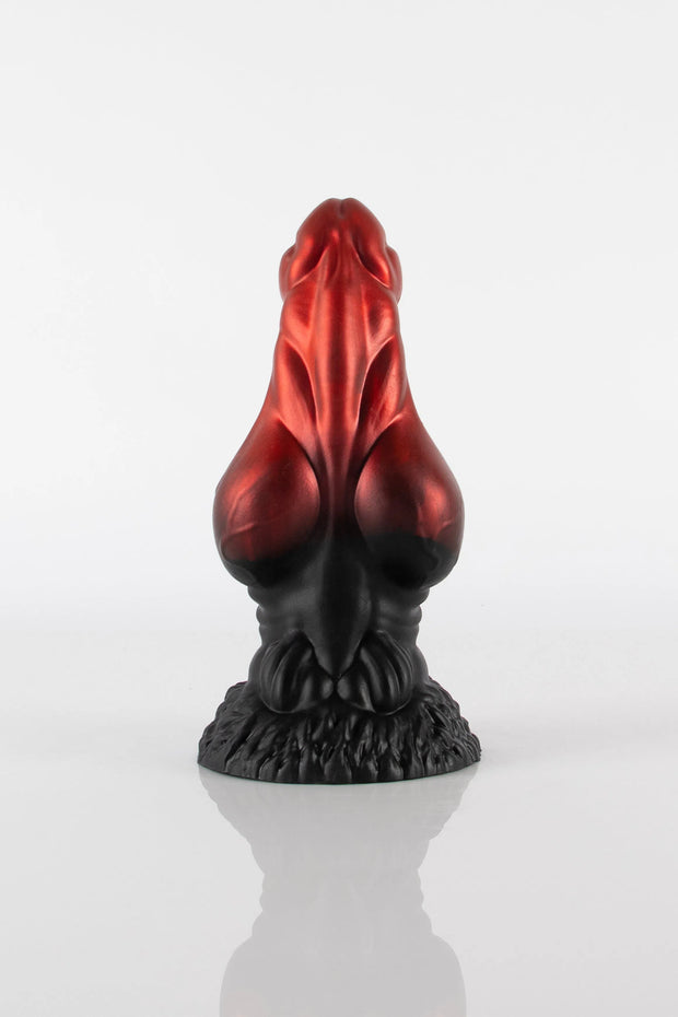 A product photo of a fox dildo from the back.