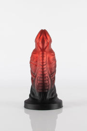 A product photo of a reptile dildo taken from the front.